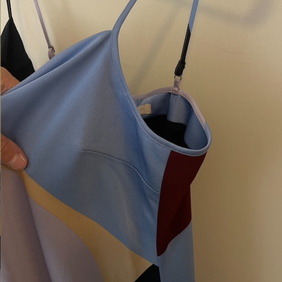 J. Crew Collection Abstract Pattern Satin Midi Dress- Size 6 - Picture 4 of 8